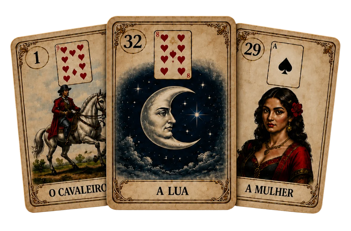 Cartas do Baralho Cigano: O Cavaleiro, A Lua e A Mulher