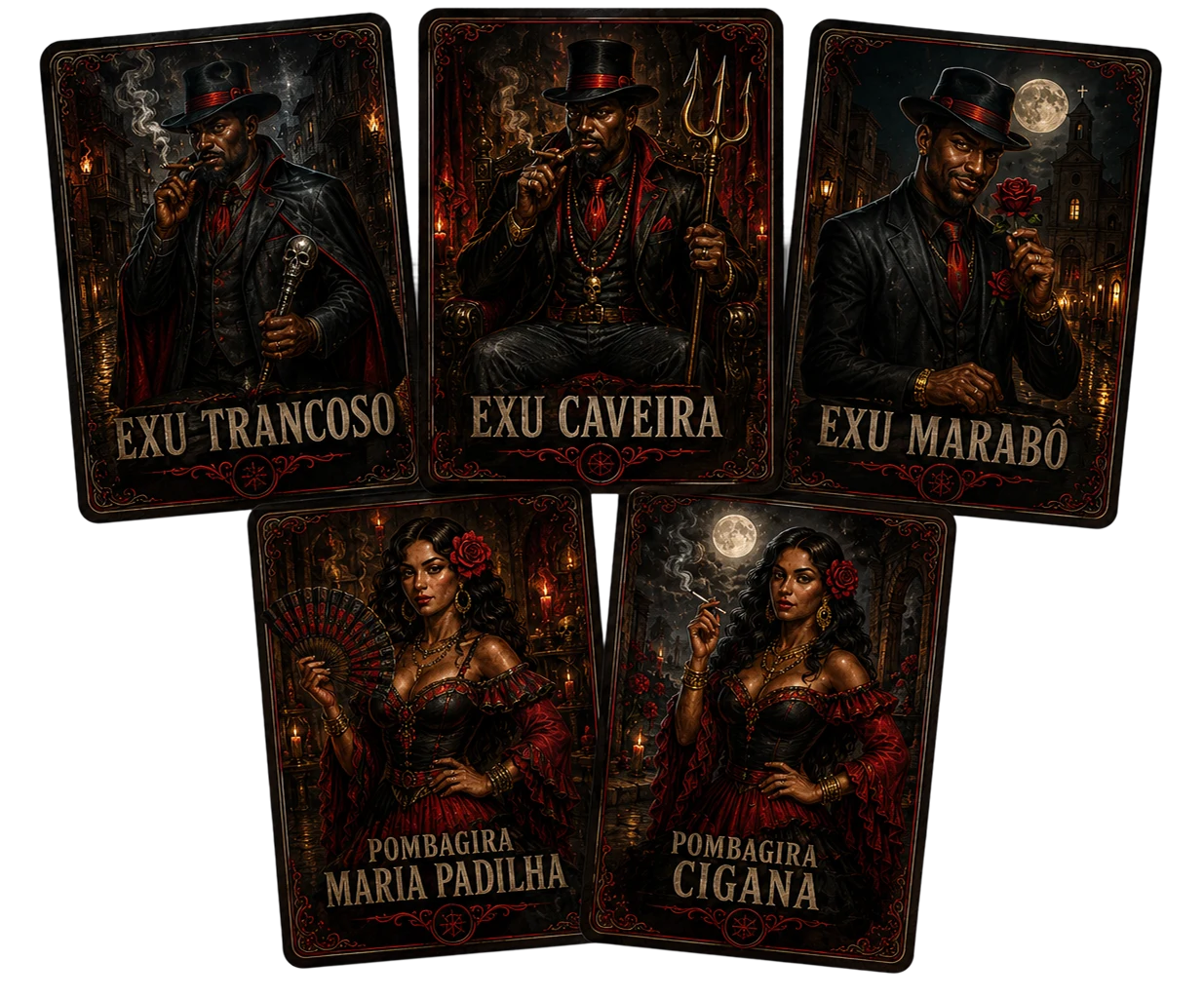 Cartas do baralho de Exu e Pombagira